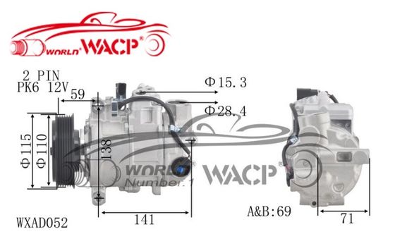 6SEU कार एसी कंप्रेसर 8K0260805J 2483001600 ऑडी A4/A5/A6/Q5 2003-2017 WXAD052 के लिए