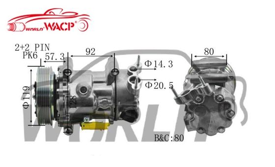 6453QJ कार एयर कूलर पार्ट्स कंप्रेसर के लिए Peugeot207 के लिए Citroen Berlingo WXPG009