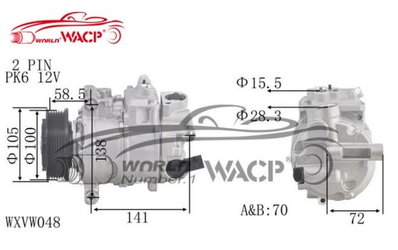 DCP32065 कंप्रेसर कार एयर कंडीशनर VW T5 Amarok मल्टीवन WXVW048 के लिए